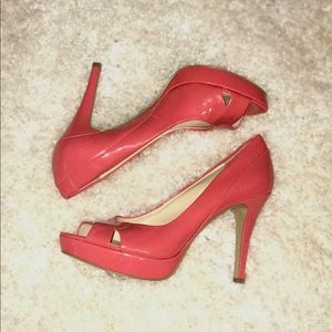 NINE WEST | Patent Peep Pink Heels